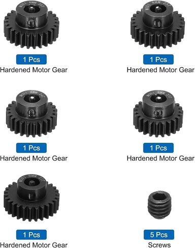 DMiotech M1 18T 19T 20T 21T 22T Steel 8mm Hardened Pinion Motor Gear for RC Car Brushed Replacement Brushless Motors, RC Applications with 5 Pcs Screws for DIY RC Boat Drone in Saudi Arabia