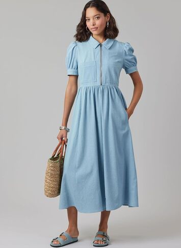 McCall's Misses' Zip Front Dress Sewing Pattern Packet, Design Code M8553, 16-18-20-22-24, Multicolor in Kuwait