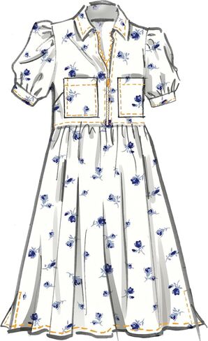McCall's Misses' Zip Front Dress Sewing Pattern Packet, Design Code M8553, 16-18-20-22-24, Multicolor in Kuwait
