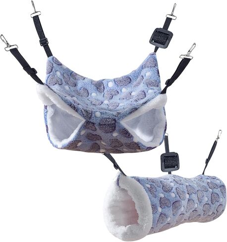 غينيا خنزير الخنازير الفئران قابلة للتعديل أرجوحة قابلة للضبط إكسسوارات قفص الحيوان الصغيرة نفق مخبأ وأرجوحة بطابقين لفئران غينيا الخنزير الهامستر شينشيلا ، in Kuwait