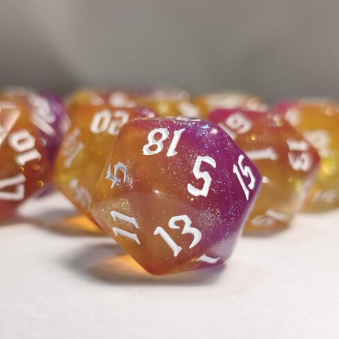 10 قطعة D20 مجموعة نرد متعدد السطوح 22 مللي متر لألعاب الطاولة DND RPG MTG (النرد لون اللؤلؤ) in Kuwait