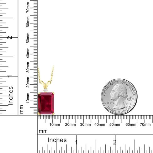 Gem Stone King 18K Yellow Gold Plated Silver Black Onyx and White Diamond Jewelry Pendant Necklace For Women (6.62 Cttw, Gemstone Birthstone, 14X10MM Emerald Cut, with 18 Inch Chain) in Kuwait