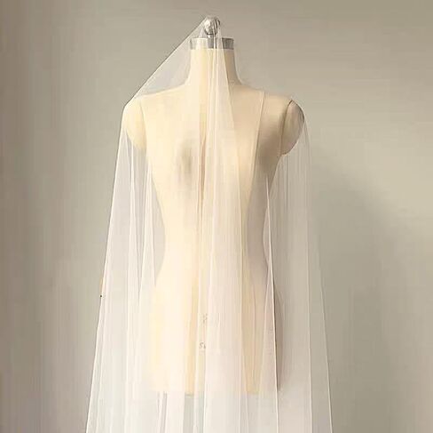 Tulle Fabric ، نسيج شبكة ، تول العاج ، تول أبيض لزفاف/فستان الزفاف 3 ياردة (خفيفة العاج) 39 in Kuwait