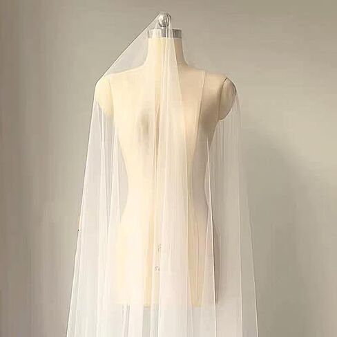 Tulle Fabric ، نسيج شبكة ، تول العاج ، تول أبيض لزفاف/فستان الزفاف 3 ياردة (خفيفة العاج) 39 in Kuwait