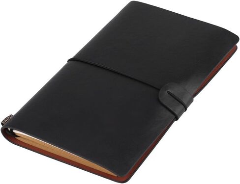 Travel Journal Notebook 1 Pcs Vintage Retro PU Leather Notebook Personalized Journal Diary Refillable Notepad (Black) in Saudi Arabia