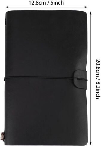 Travel Journal Notebook 1 Pcs Vintage Retro PU Leather Notebook Personalized Journal Diary Refillable Notepad (Black) in Saudi Arabia