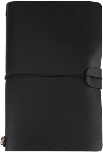 Travel Journal Notebook 1 Pcs Vintage Retro PU Leather Notebook Personalized Journal Diary Refillable Notepad (Black) in Saudi Arabia