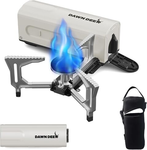 Portable Cassette Stove With Delicate Storage Bag, Foldable Camp Stove Compact Camping Stove, 2200W Folding Butane Gas Burner (White) in Saudi Arabia