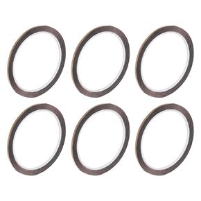 شريط Meccanixity Champagne Gold Metalited Tape 1/8 بوصة × 55 ياردة شريط ديكور للتفصيل جدار لهجة ، وفنون الرسوم ، حزمة 6