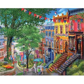 White Mountain Summer in The City Puzzle 1000 Piece Fourth of July Jigsaw Puzzles for Adults