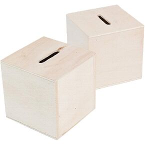 DIY Unfinished Wood Block Bank - Makes 12 - Crafts for Kids and Fun Home Activities