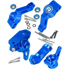 Upgrades Parts for 1/10 Slash 2WD/Stampede 2WD/Rustler 2WD/Nitro Slash 2WD RC Truck,Alloy Steering Blocks，Front Caster Block,Rear Stub Axle Carriers,Replace 3736 3632 3752,Blue