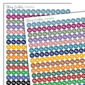 Small Airplane Landing Stickers for Planners, Flight and Trip Icon Decorative Planning Stickers, 2 Sheets, 468 total stickers, 0.3" diameter, Multicolor, Personal and Travel Planner