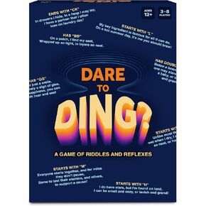 Dare to Ding-Game of Riddles & Replexes ، لعبة البطاقات سريعة الخطى ، اختبر ذكائك ، لعبة صديقة للعائلة للمراهقين ، العائلات والكبار ، الهدايا للأعمار 10 و 11 و 12 وما فوق ، 3-8 لاعبين
