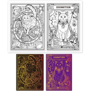 Globleland Magic Circle Background Clear Stamps Dark Cat Silicone Clear Stamp Seals Magic Book Stamps Form