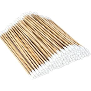400 Pcs Gun Cleaning Swabs - 6 Inch Double-Tipped Cotton Swabs with Bamboo Handles - Cotton Buds for Handgun, Rifle, and Shotgun Cleaning, Optics Maintenance, and Hard-to-Reach Areas