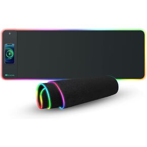I-Rocks Extra Long RGB Gaming Mouse Pad ، شاحن سريع لاسلكي 10 واط ، قاعدة مكتبية من المطاط الطبيعية ، 35.4 "x11.8" حصيرة مكتب ، متوافق مع Qi مع iPhone و Samsung و AirPods و 7 ألوان و 3 RGB