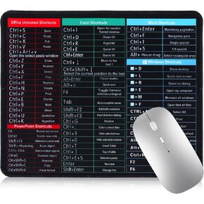 اختصارات Excel Mousepad ، 26x21x0.3cm Excel Cheat Sheet Pad Anti-slip Computer Pad Pad Formula Mouse Pads Mous