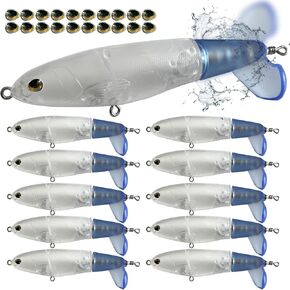 Topwater Fishing Lure Blanks Unpainted Fishing Lures Making Kit, 20/10 PCS Crankbaits Whopper Swimbait Lure Making Supplies, DIY Make Your Own Fishing Lures Kit for Bass Trout Saltwater