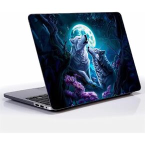 Computer Case for MacBook Air 13.6 Inch Moon Sun Superimposed Colorful Pattern Black Release 2022 Model A2681/A3240 Hard Shell Case Compatible with MacBook Air 13.6 Inch