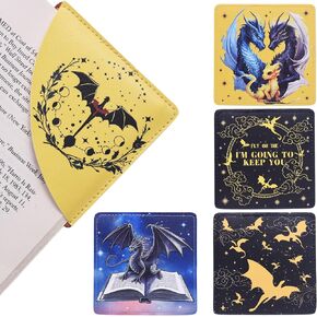LPAIKIN 5PCS Wing Wing Dragon Corner Corner مرجعية للرجال للنساء ، إكسسوارات كتب الجلود الخاصة بمحبي كتب التنين ، هدايا الكتب المثالية للبالغين عيد ميلاد الأطفال