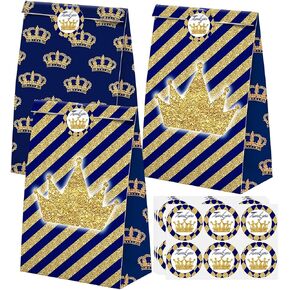 BonBeeDesign Prince Party Favors Candy Bags with Stickers - Prince Goodie Gift Treat Bags - Prince Themed Birthday Party Supplies