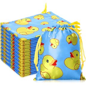 Wesnoy 24 PCS أكياس هدايا بطة صفراء مع الرباط 7 × 9 بوصات البط بطة طيبة جيدة.