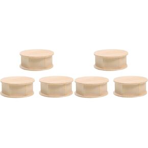 9 Pcs Diy Storage Box Wood Diy Case Small Wood Boxes Clay Case Clay Storage Case Small Storage Containers Wood Case Wood Organizing Container Simple Storage Holder Wood Diy Boxes