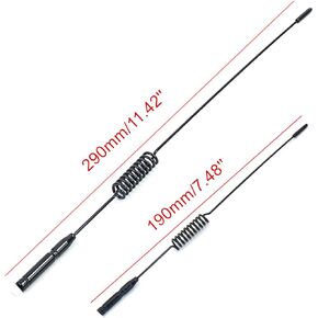 11.4 "و 6.8" هوائي RC المعدني ، إكسسوارات الديكور قطع غيار السيارات RC لـ 1/10 TRX-4 TRX4 FORD BRONCO D110 TAMIYA CC01 AXIAL SCX10 90046 (أسود)