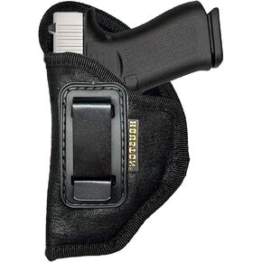 IWB Gun Holster by Houston - New Nobuck ECO Leather Concealment Inside The Waistband with Sturdy Metal Clip FITS Glock 43 & 42, KAHR PM 45,MAKAROV.KELTEC PF9/P11, Sig P365XL
