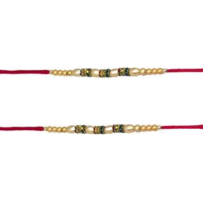 Rudraksh Design Rakhi مع تصميم الحجر لمهرجان Raksha Bandhan لأفضل هدية للأخ