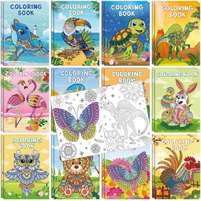 FUCEROUS 24 PCS Animal Mandala Colling Books Ocean Jungle Colling Colling Books DIY Activity Crafts Art for Kids Adults Gift Filler Home School Classroom Party Party