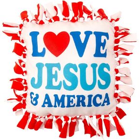 Love Jesus & America Fleece Tied Pillow Craft Kit, Makes 6
