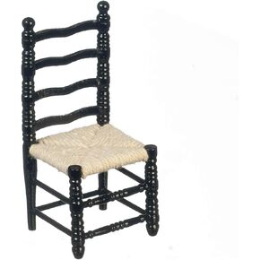 Dolls House Black Ladderback Side Chair