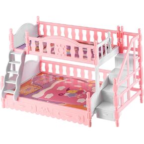 Toyandona Dollhouse Furniture Bunk Bed ، 1:12 سرير مصغرة سرير بطابقين مصغرة ، نموذج سرير منزل صغير مع سلم ، أثاث غرفة نوم للدمى الصغيرة ، للأطفال ، الأطفال ، الأطفال