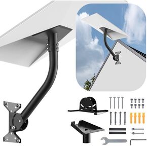 Starlink Mount - Compatible with Gen 3 Starlink Mount, Adjustable V3 Stainless Steel Starlink Roof Mounting Kit, Includes Pipe and Pipe Adapter for Wall Mount/Roof Mount (Grey)