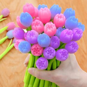 Zhehao 60 Pack Color Changing Flower Pens Ballpoint Pens 0.38mm Black Ink Creative Gel Ink Rollerball Pen Stationery for Kids Girls Birthday Gift Supplies, School Home Office Decor Party Favors