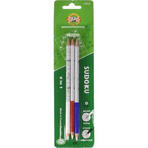 Koh-I-Noor 2B Sudoku Graphite Pencil with Eraser (Pack of 3), blue
