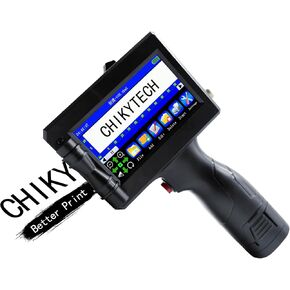 CHIKYTECH Handheld Inkjet Printer,Upgraded Portable Smart Printer with 4.3" Touch Screen,Mobole Inkjet Coder Printer for Code Date Logo Label (Handheld Printer 1Inch Nozzle)
