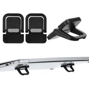 2Pcs Self-Adhesive Mini Portable Laptop Stand Foldable Portable Computer Keyboard Riser, Black Self Adhesive Keyboard Riser for Laptop Most Keyboards, ABS Adjustable Keyboards Stand for Desktop