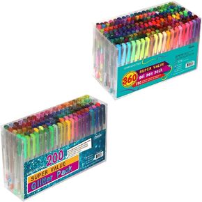 Leaina 360 Pack Gel Gel Als 200 Pack Glitter Gel Pens