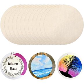 Giantree 12 Pack Wood Rounds للحرف اليدوية ، وجولات خشبية 6 بوصات ، ودوائر خشبية غير مكتملة للحرف اليدوية ، والأقراص الخشبية المستديرة للطلاء الحرف ، وديكور عيد الميلاد في عيد الميلاد (12)