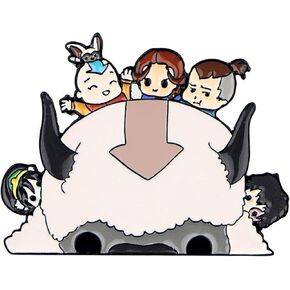 Aang و Momo Katara Sokka Toph Zuko Friends on Oppa Pin The Last Air Binder Cartoon Cartoon
