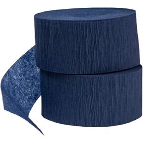 Navy Blue Crepe Paper Streamers (2 Pack), 145 Feet Total, Made in USA
