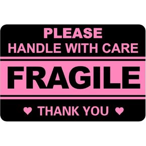 2"x3" 100 PCS Black Fragile Stickers Shipping Mailing Cartons Envelops Adhesive Labels