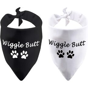2 حزمة مضحك الكلب باندانا wiggle بعقب الكلب وشاح لطيف الذيل wagger bandana (wiggle بعقب)