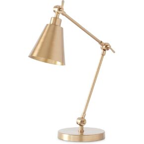 K&K Interiors Modern Gold Metal Desk Lamped ، 24 بوصة ، الألومنيوم الحديد