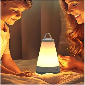 Portable Touch Night Light Lamp for Bedside, Bedroom, Table, Nursing Room, 3 Colors 8 Brightness Dimmable & Rechargeable Battery Nightlight for Baby, Kid, Adult, Girl