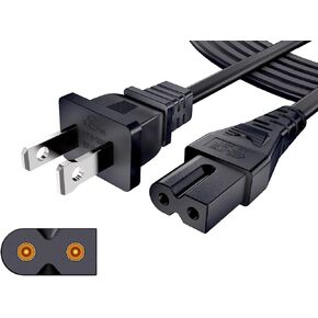 2 Prong AC Power Cord for Vizio TV D/E/M Series LED HDTV, Vizio Sound Bar Polarized Power Supply Cable Replacement 6 Ft