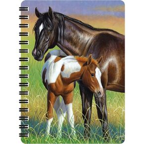 Jotter - Mare & Foal من Deluxebase. دفتر حلزوني ثلاثي الأبعاد قيمته ثلاثية الأبعاد مع صفحات ورقية معاد تدويرها. عمل فني مرخص من الفنان الشهير سينثي فيشر